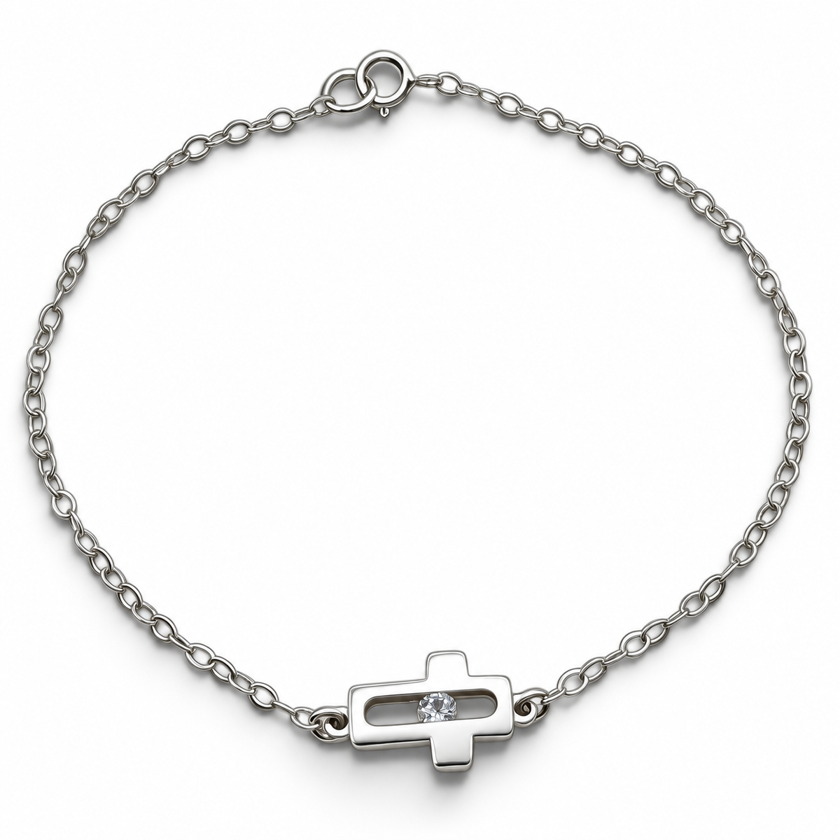 Pulsera Cruz Plata Ley 925