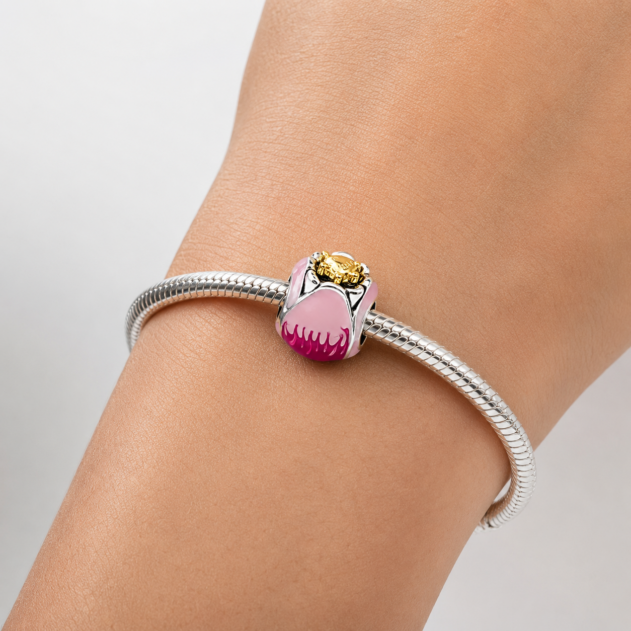 Charm Rosa Plata Ley 925