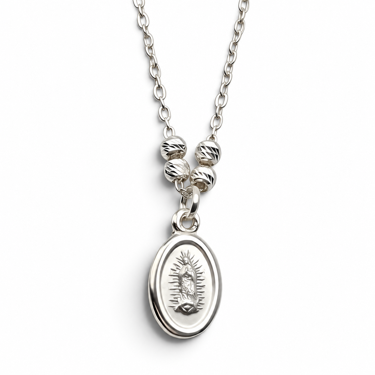 Collar Virgen Plata Ley 925