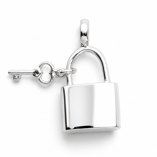 Dije Candado Llave Plata Ley 925