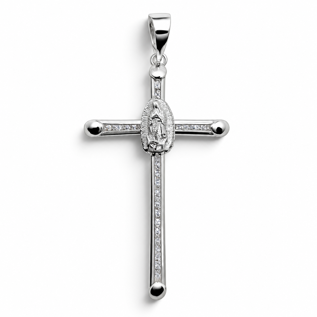 Dije Virgen Zirconia Plata Ley 925