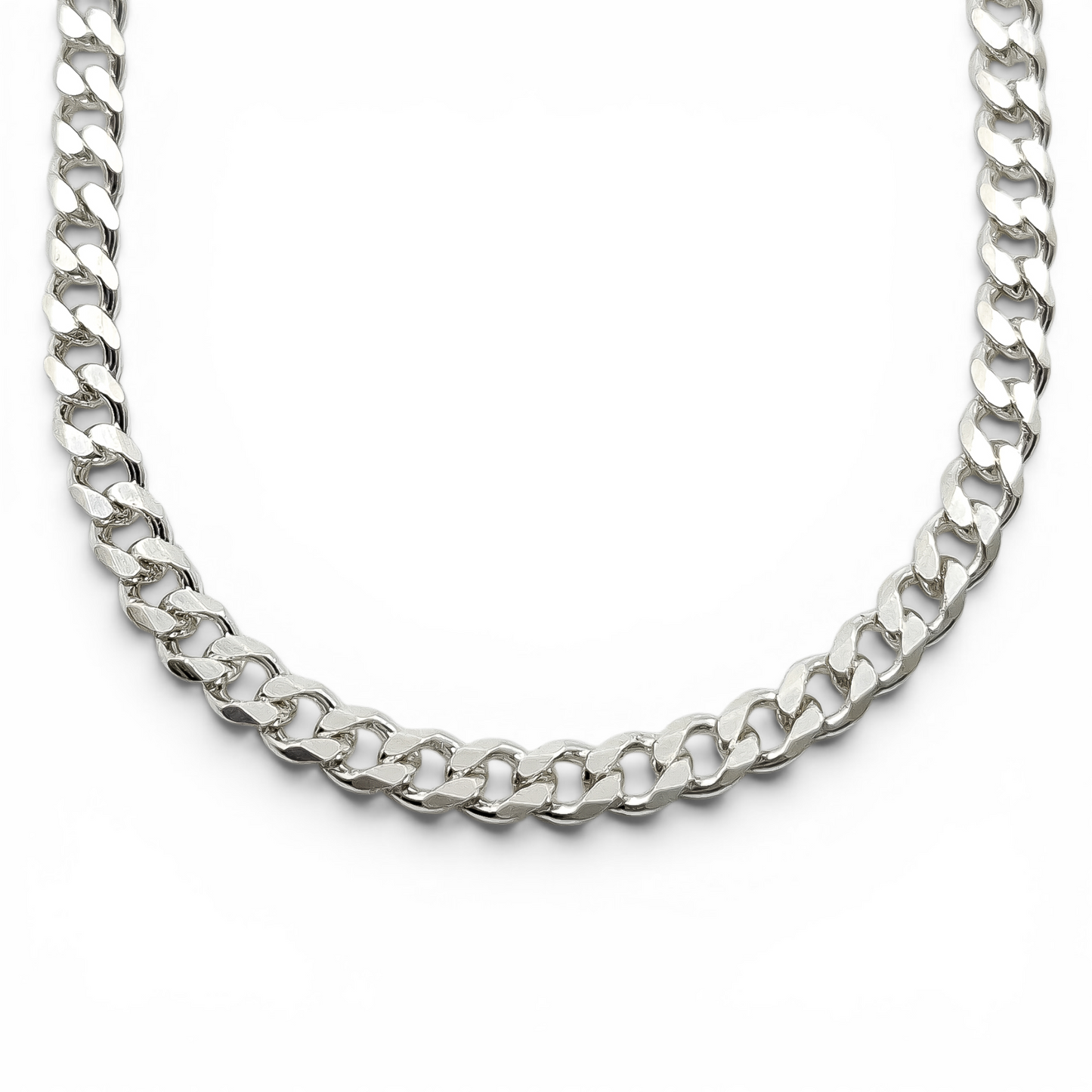 Cadena Cubana Lisa 4mm Plata Ley 925