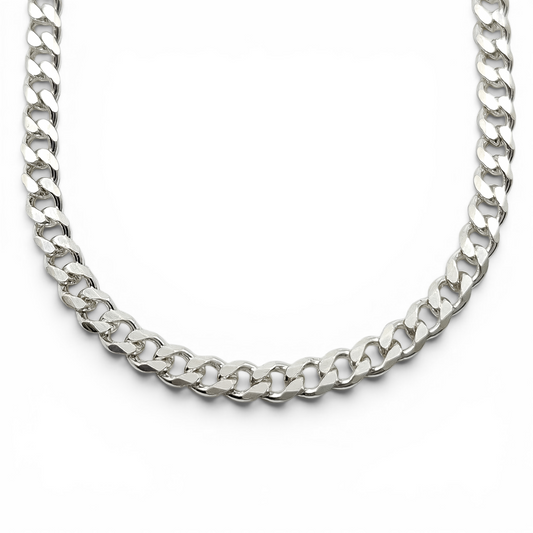 Cadena Cubana Lisa 4mm Plata Ley 925