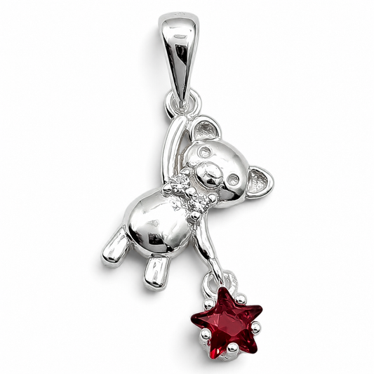 Dije Osito Rojo Plata Ley 925