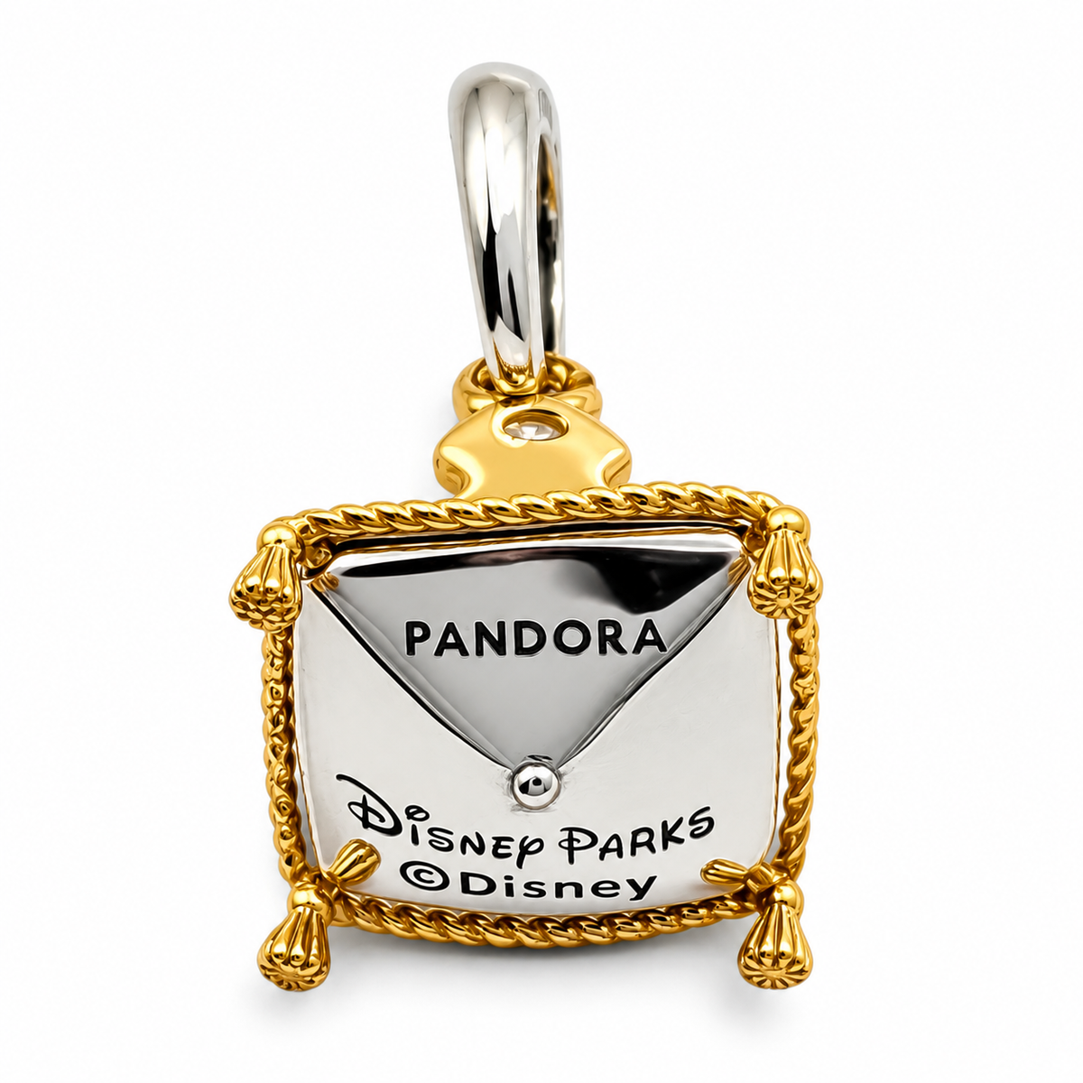 Charm Corona Dorada Plata Ley 925