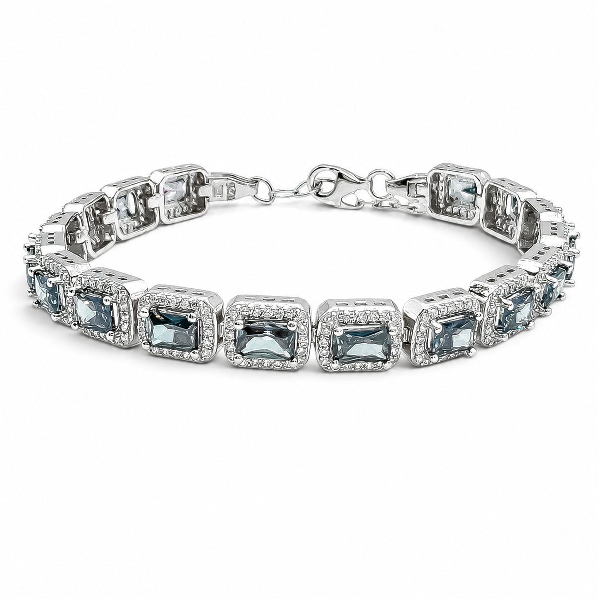 Pulsera Cuadro Tornazol Topacio Mistico Plata Ley 925