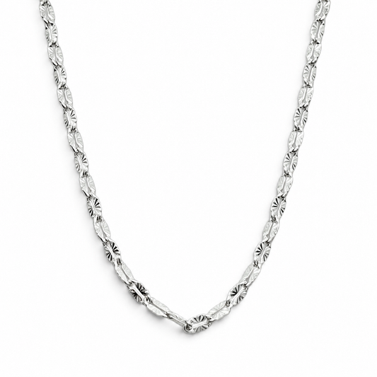 Cadena Grano de Cafe 2mm Plata Ley 925