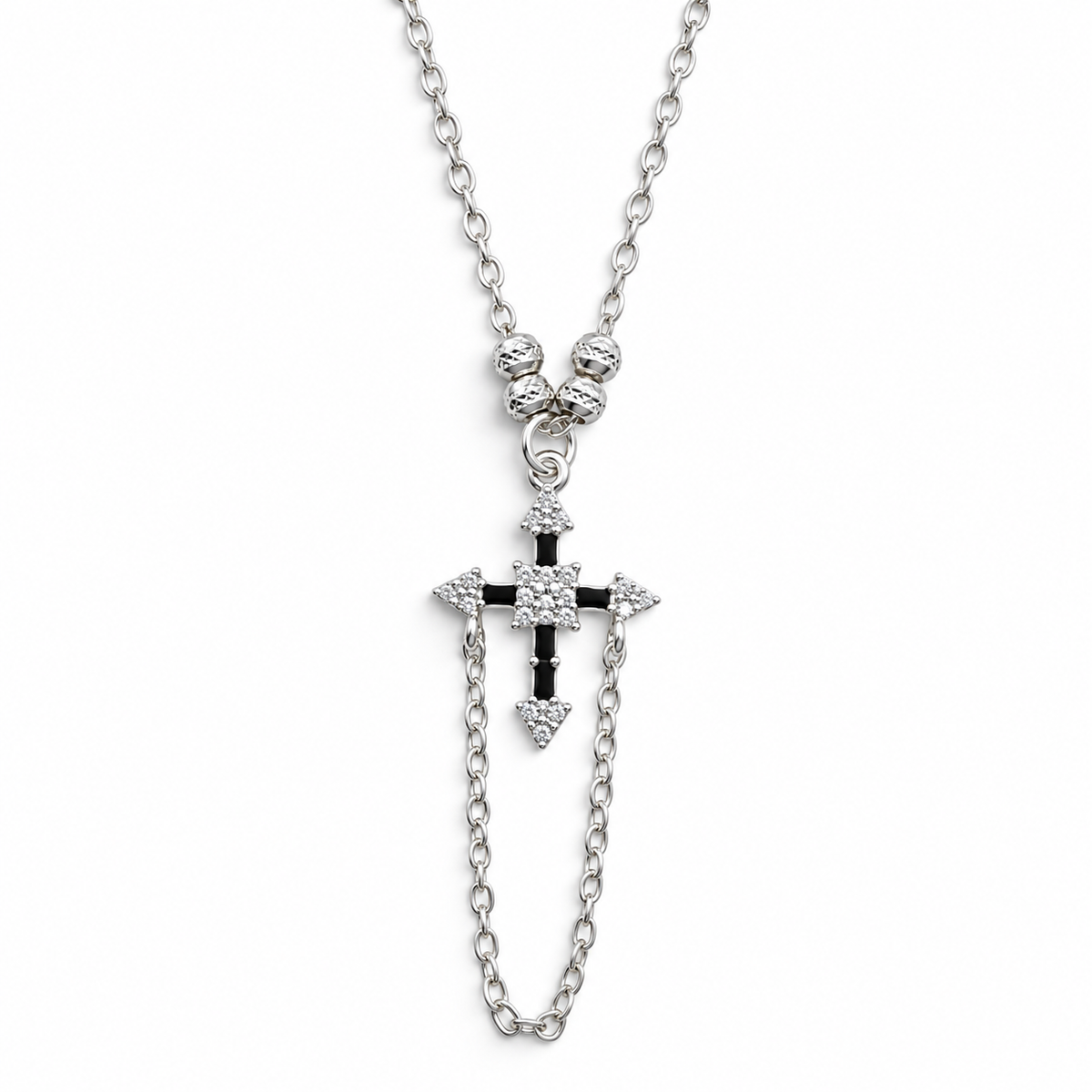 Collar Cruz Cuadro Plata Ley 925