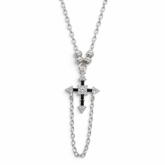 Collar Cruz Cuadro Plata Ley 925
