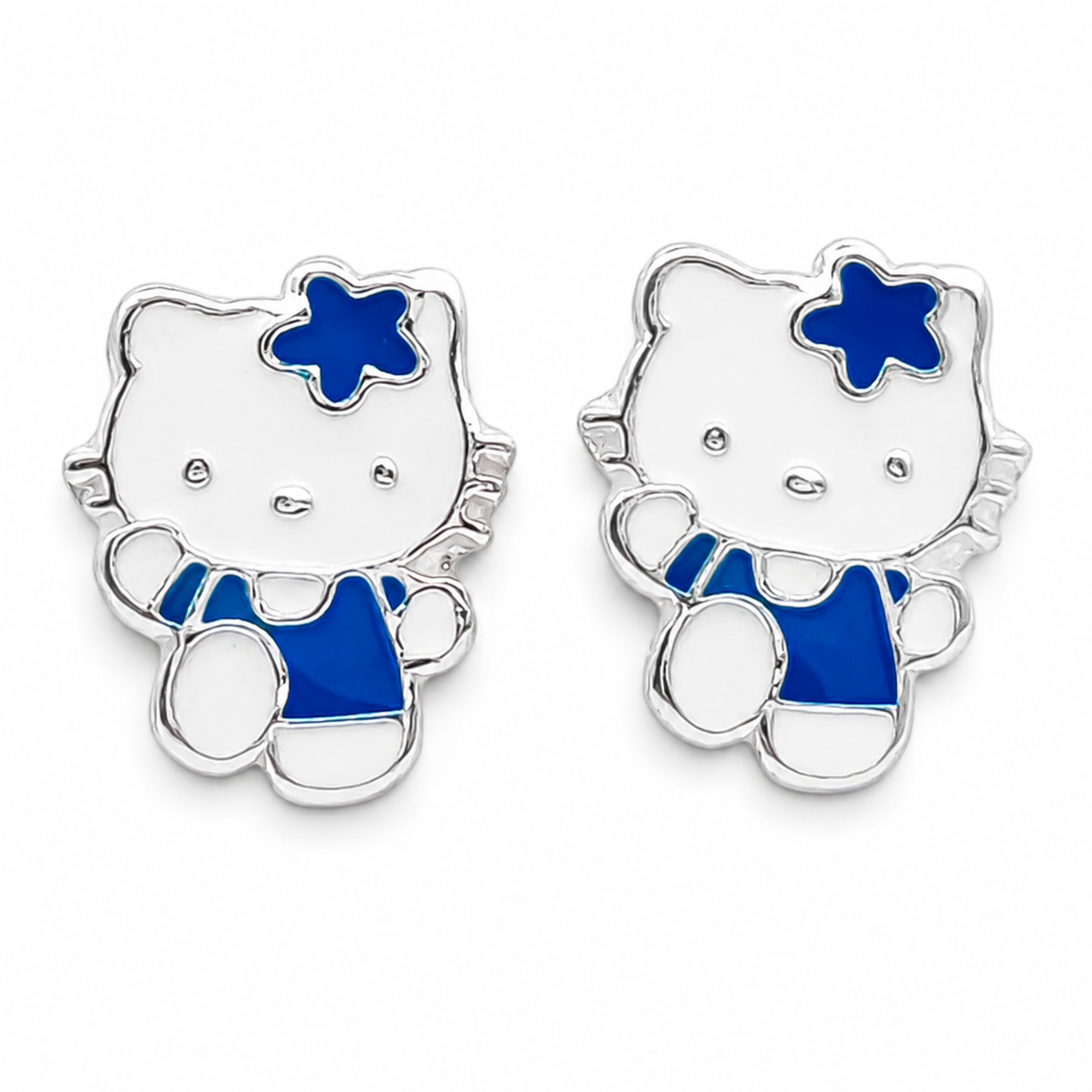 Broquel Kitty Azul Plata Ley 925