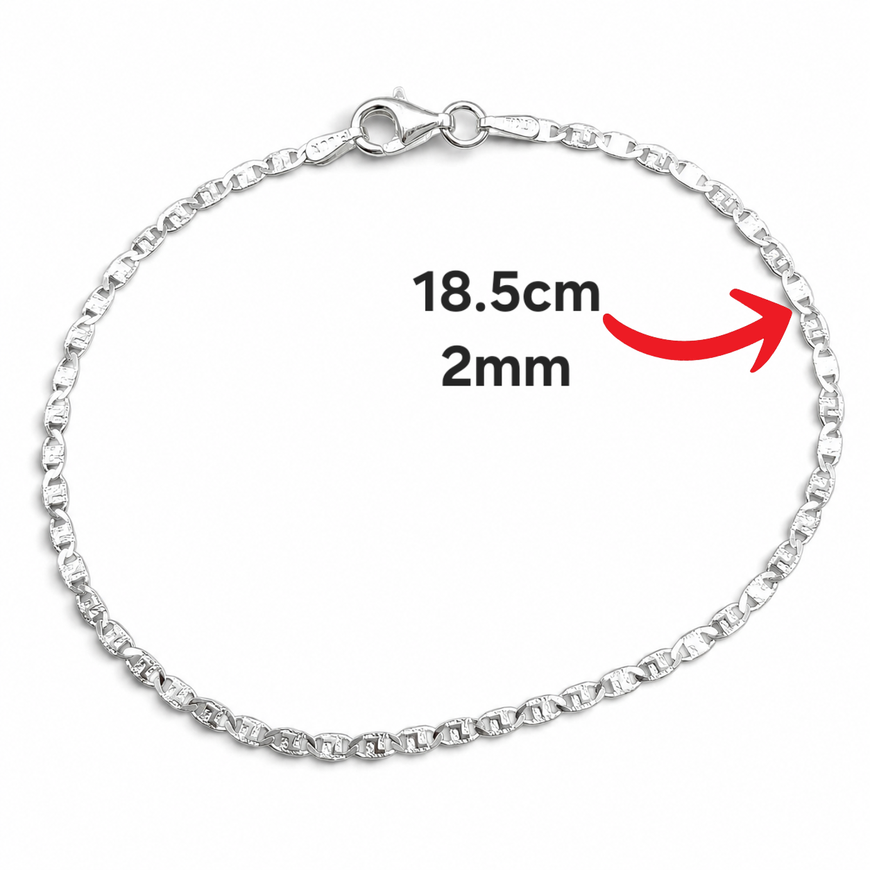 Pulsera Planchada Plata Ley 925