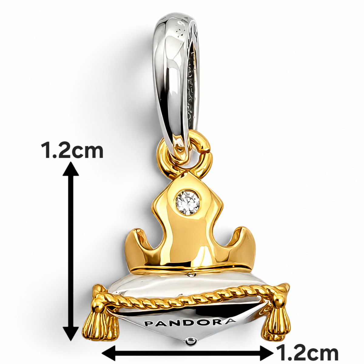 Charm Corona Dorada Plata Ley 925
