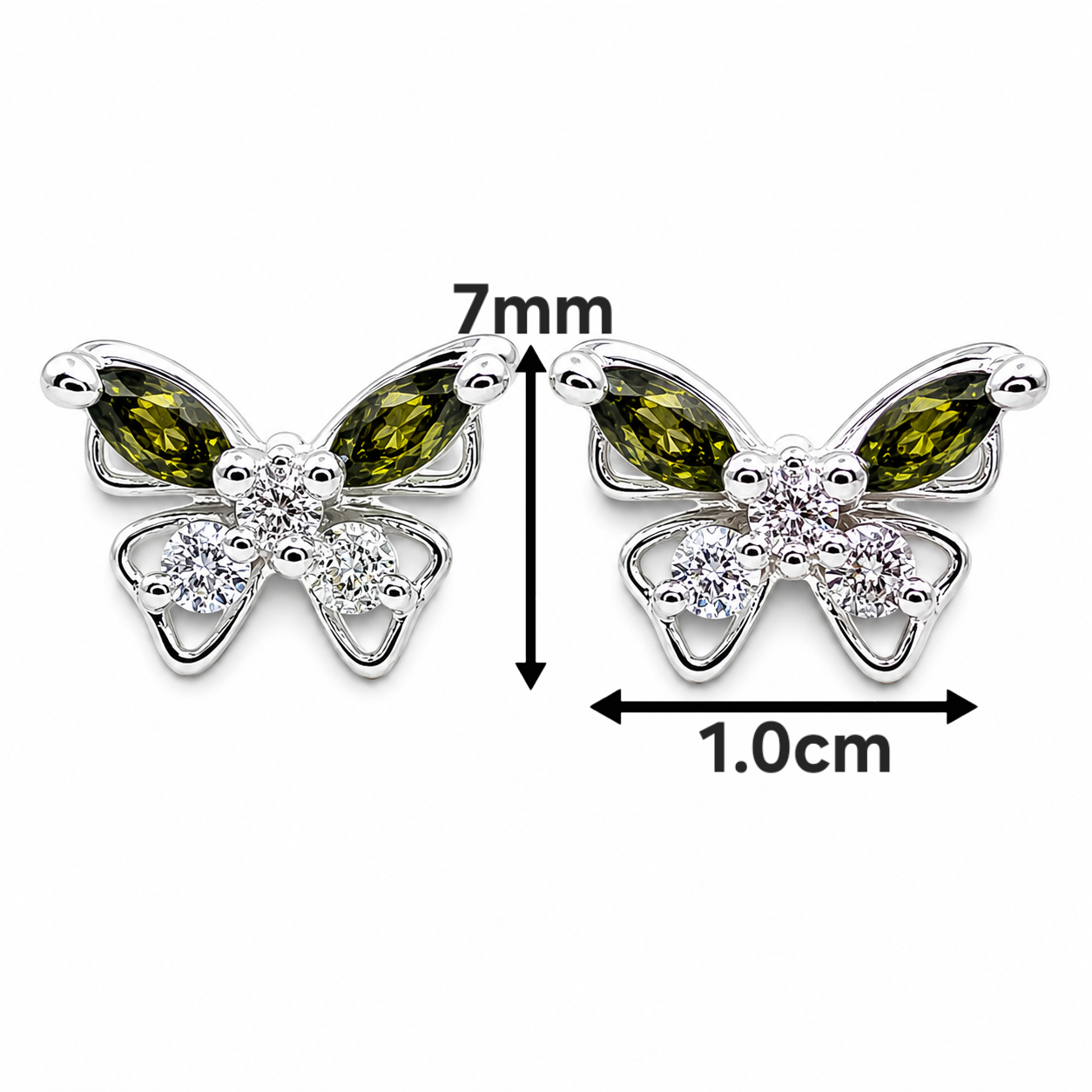 Broquel Mariposa Olivo Plata Ley 925