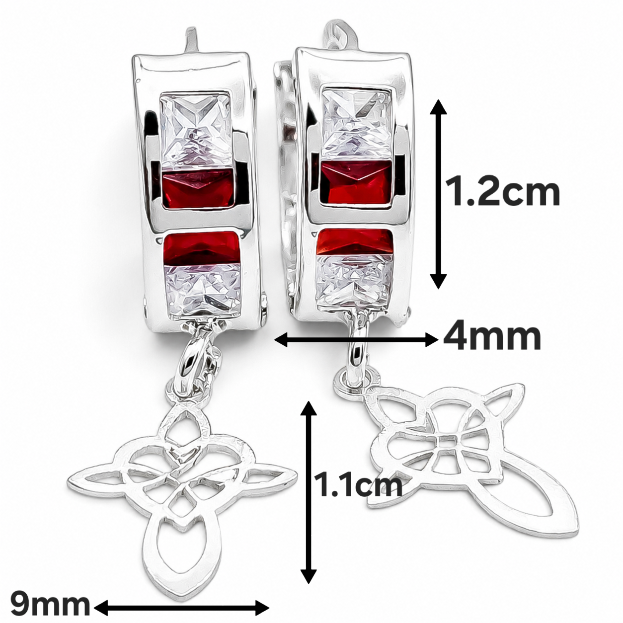 Hugguies Nudo Corazon Roja Plata Ley 925