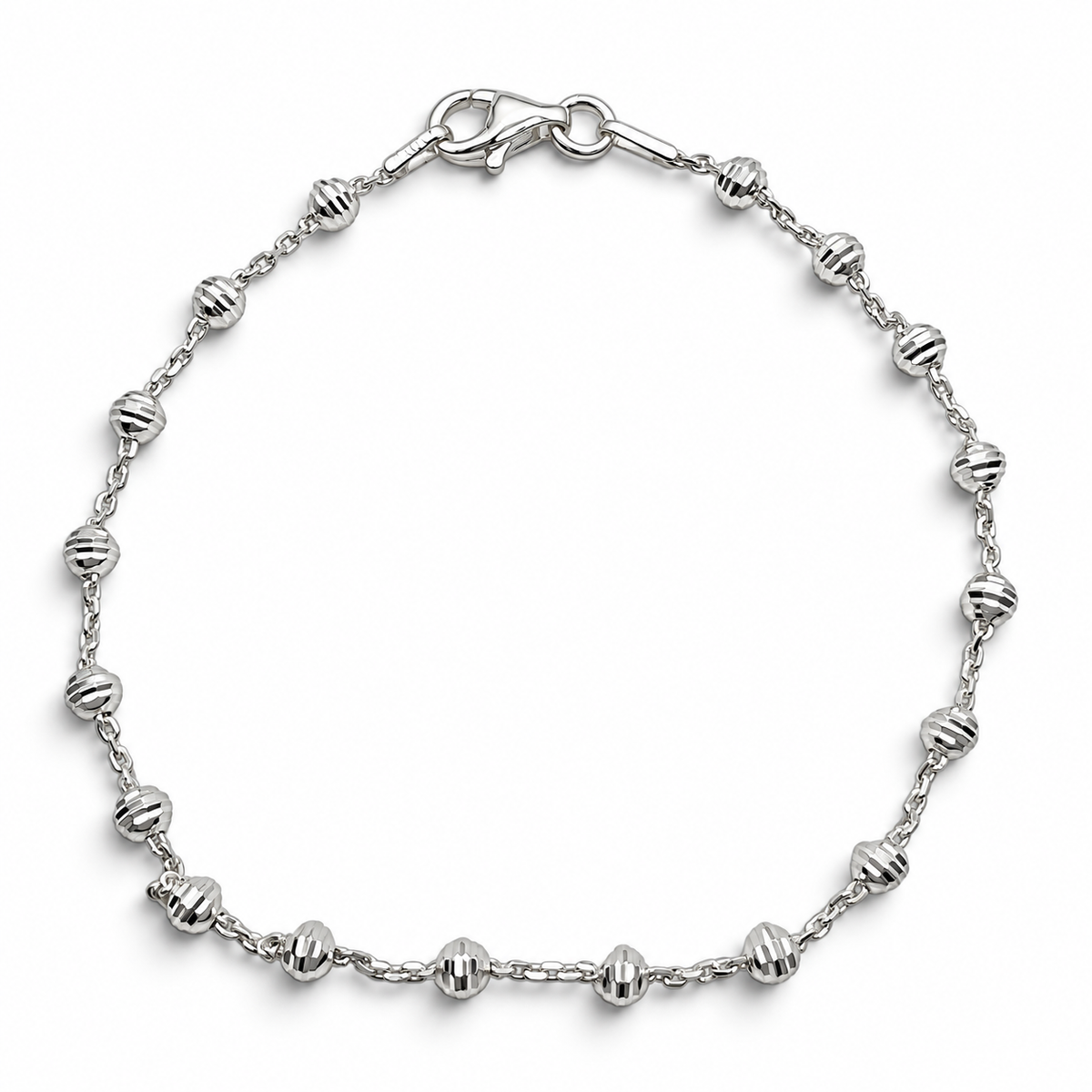 Pulsera Bola Diamantada Plata Ley 925
