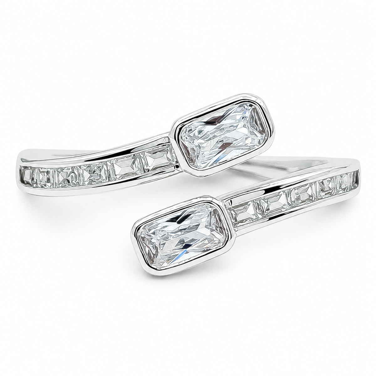 Anillo Ajustable Zirconia Plata Ley 925