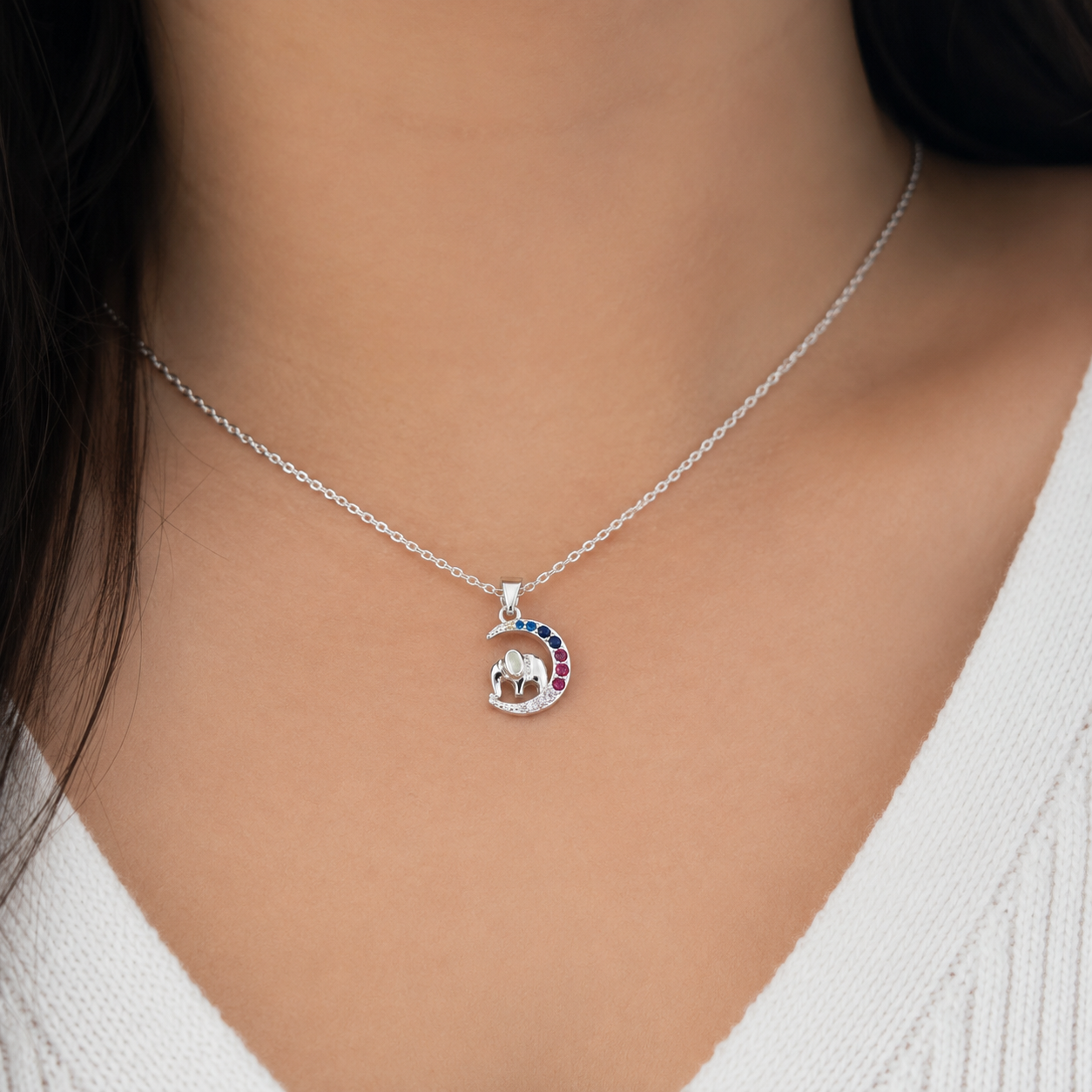 Dije Elefante Multicolor Plata Ley 925