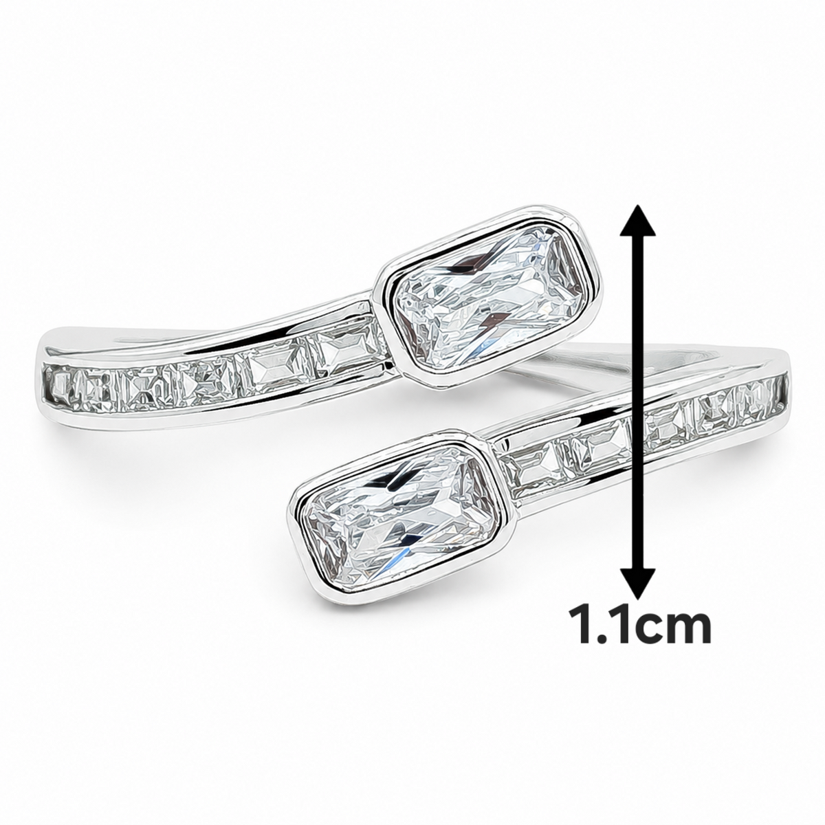 Anillo Ajustable Zirconia Plata Ley 925