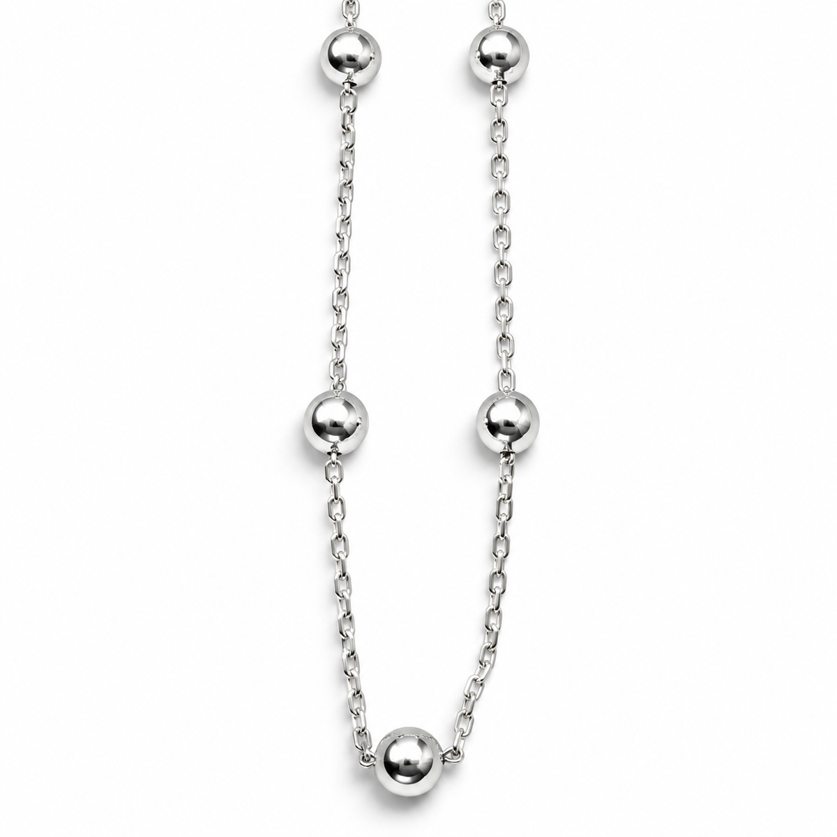 Cadena Bolas 1mm Plata Ley 925