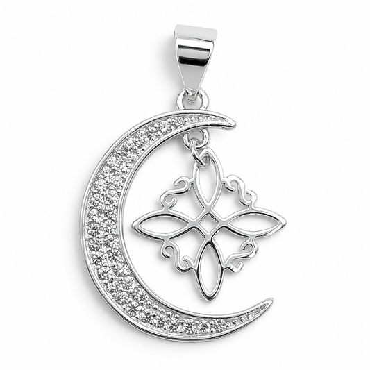 Dije Luna Nudo de Bruja Plata Ley 925