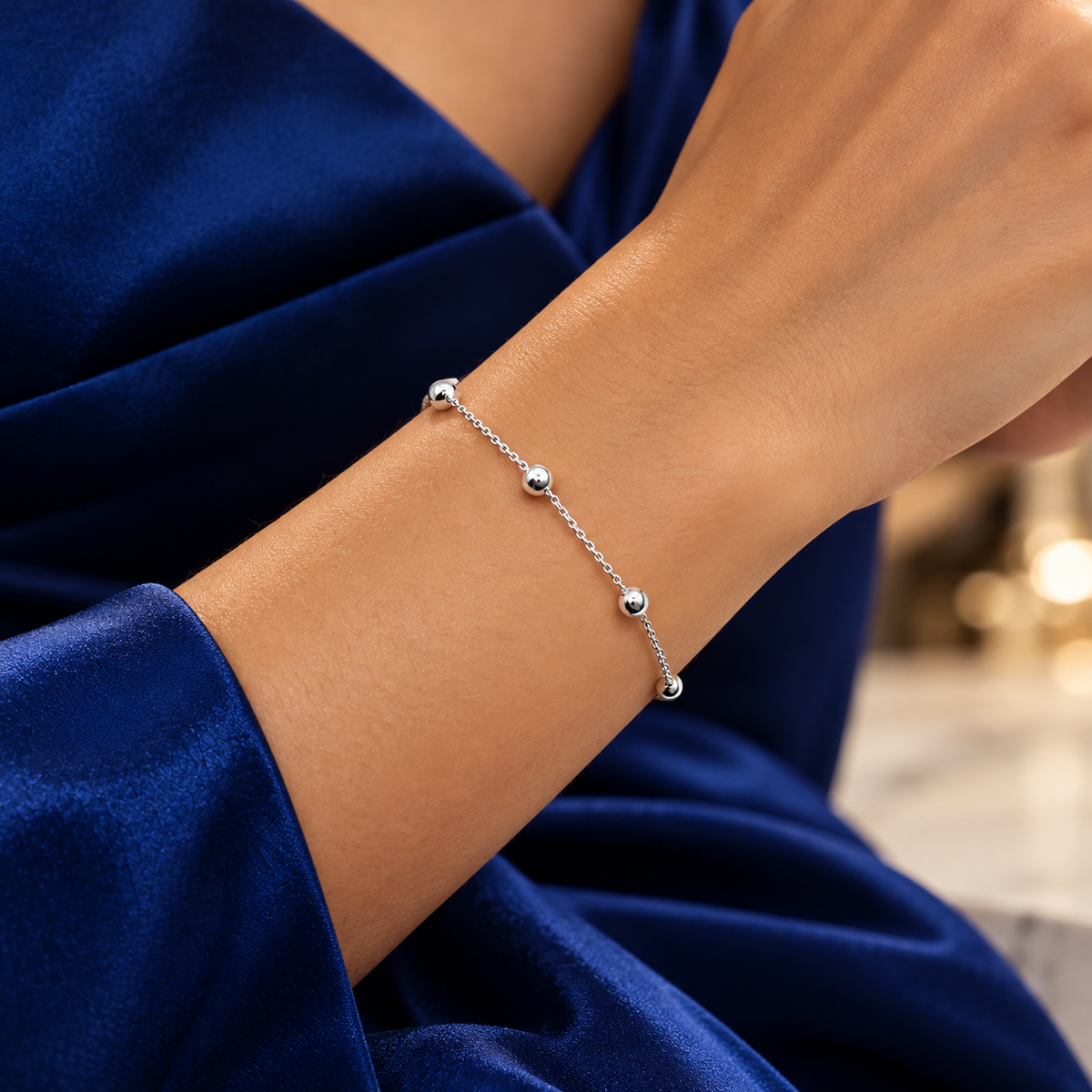 Pulsera Bolas Plata Ley 925