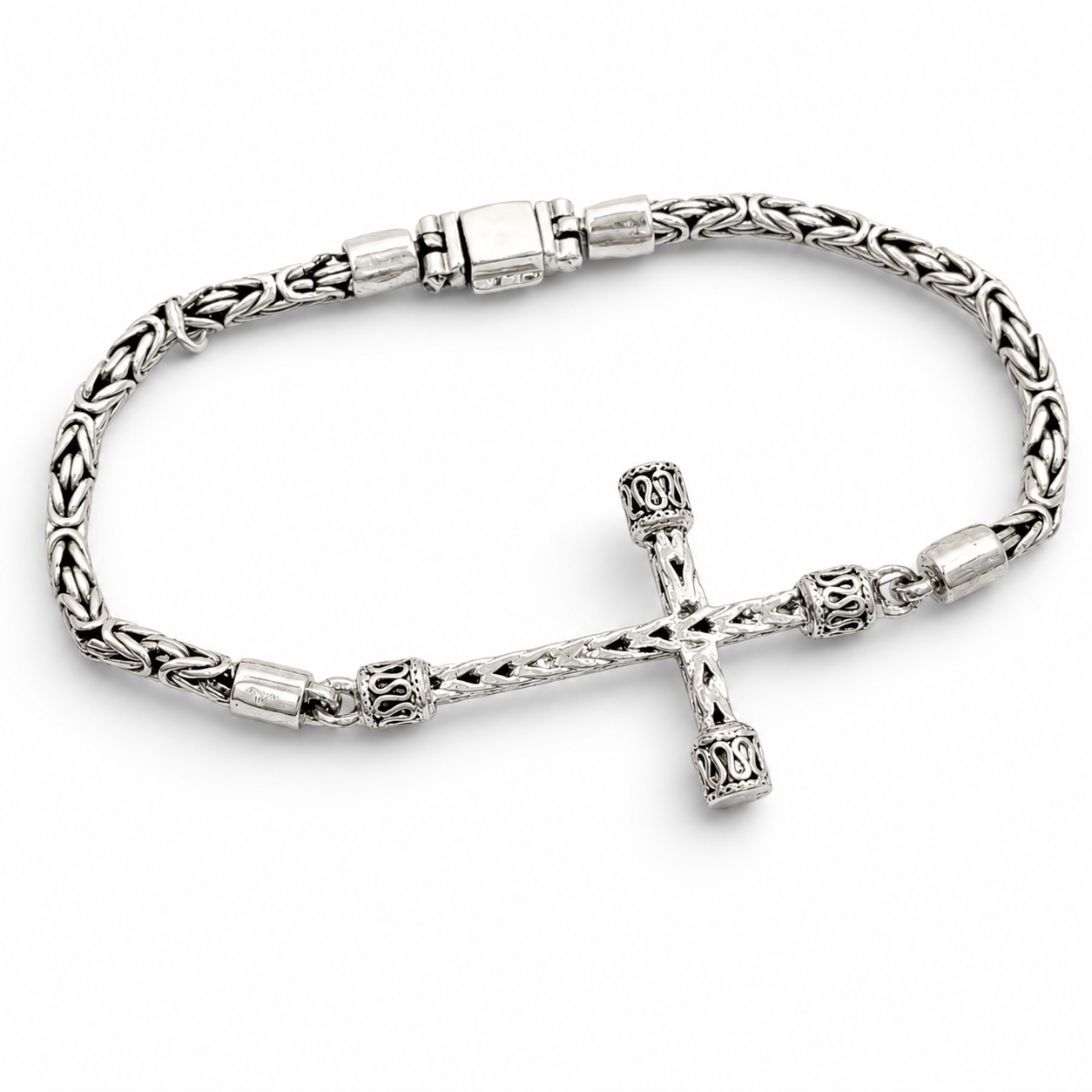 Pulso Tejido Bali Cruz 3mm