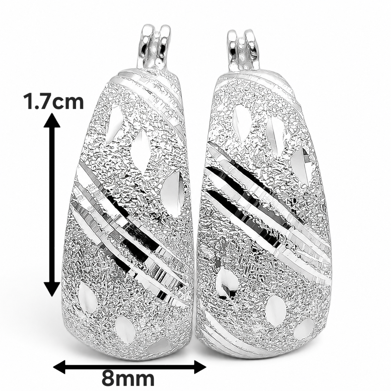 Arracada Diamantada Lineas Plata Ley 925