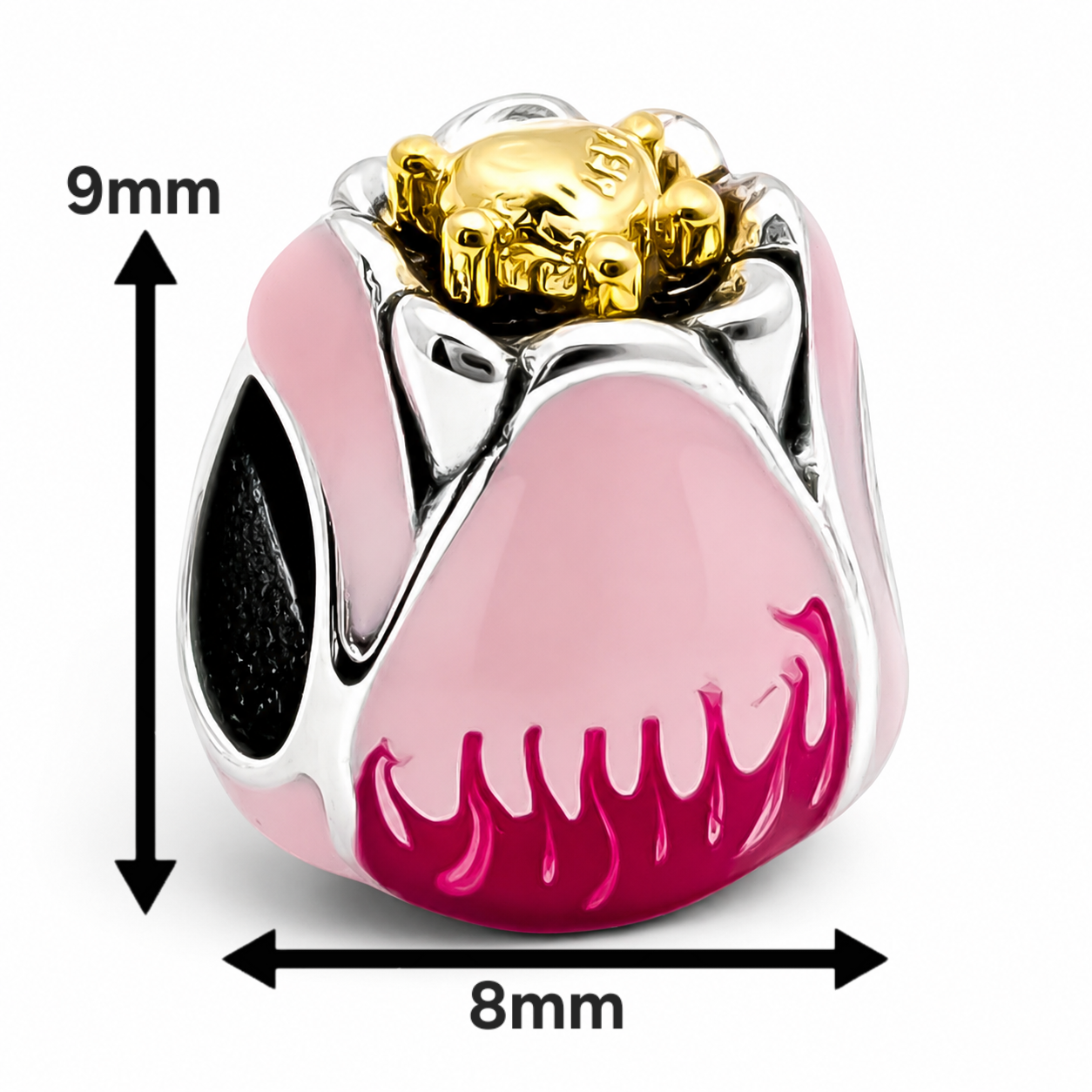 Charm Rosa Plata Ley 925