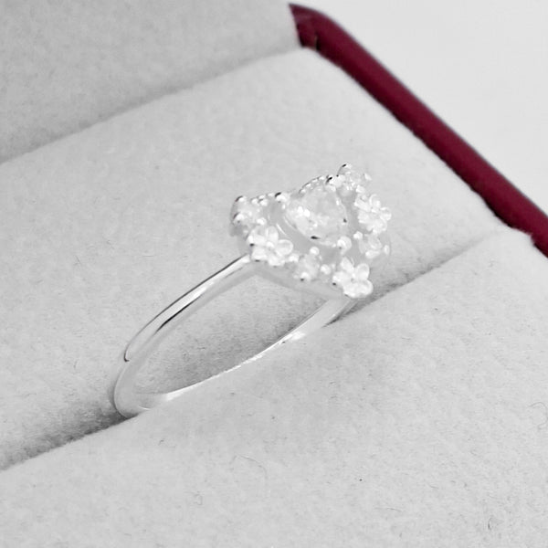 Anillo Corazon Blanco Zirconia