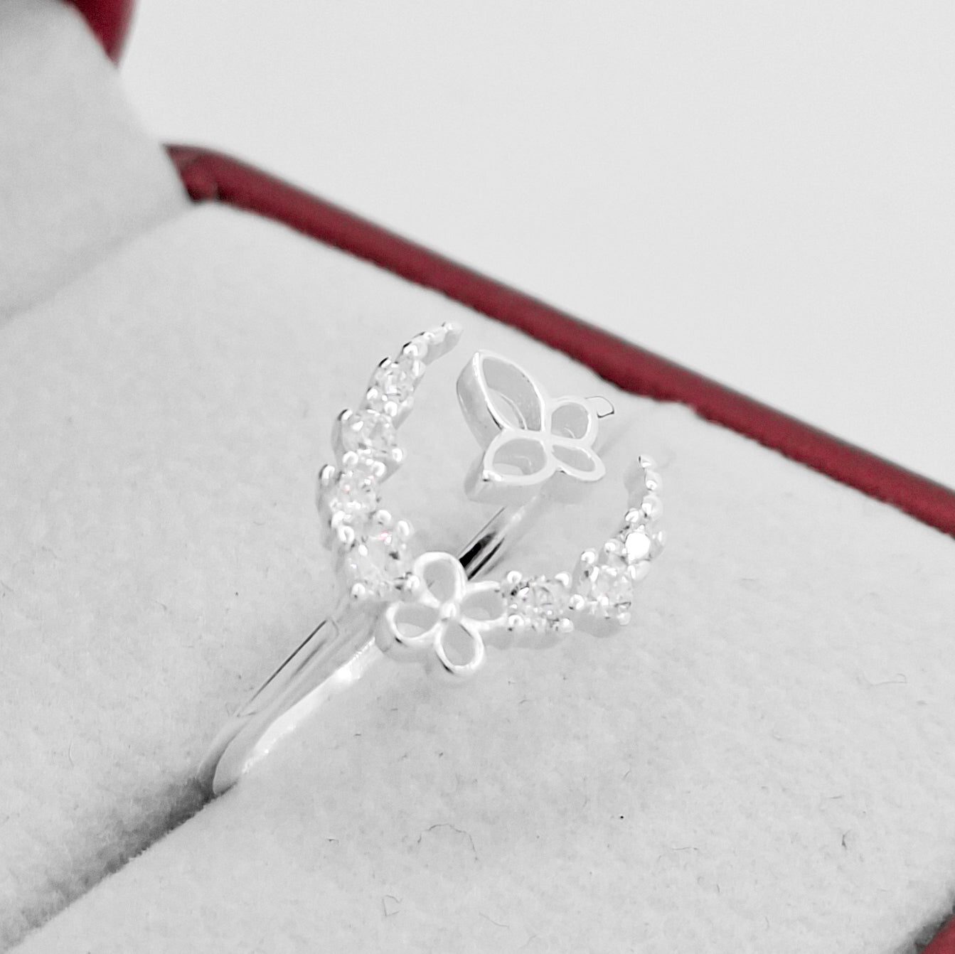 Anillo Luna Zirconia Mariposa