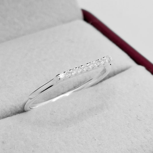 Anillo Delgado Linea Zirconia