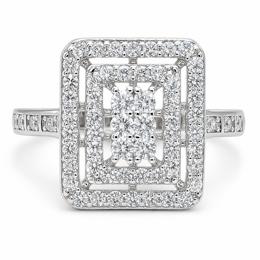 Anillo Cuadro Zirconia