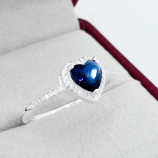 Anillo Azul Corazon