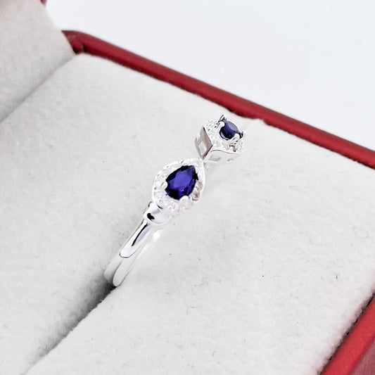 Anillo Azul Zirconia