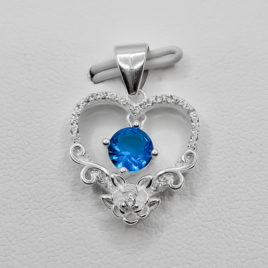Dije Corazon Zirconia Azul