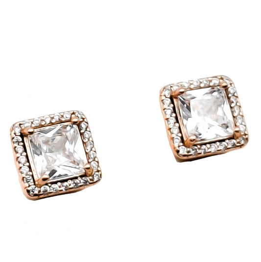 Arete Plata Rosa Cuadro