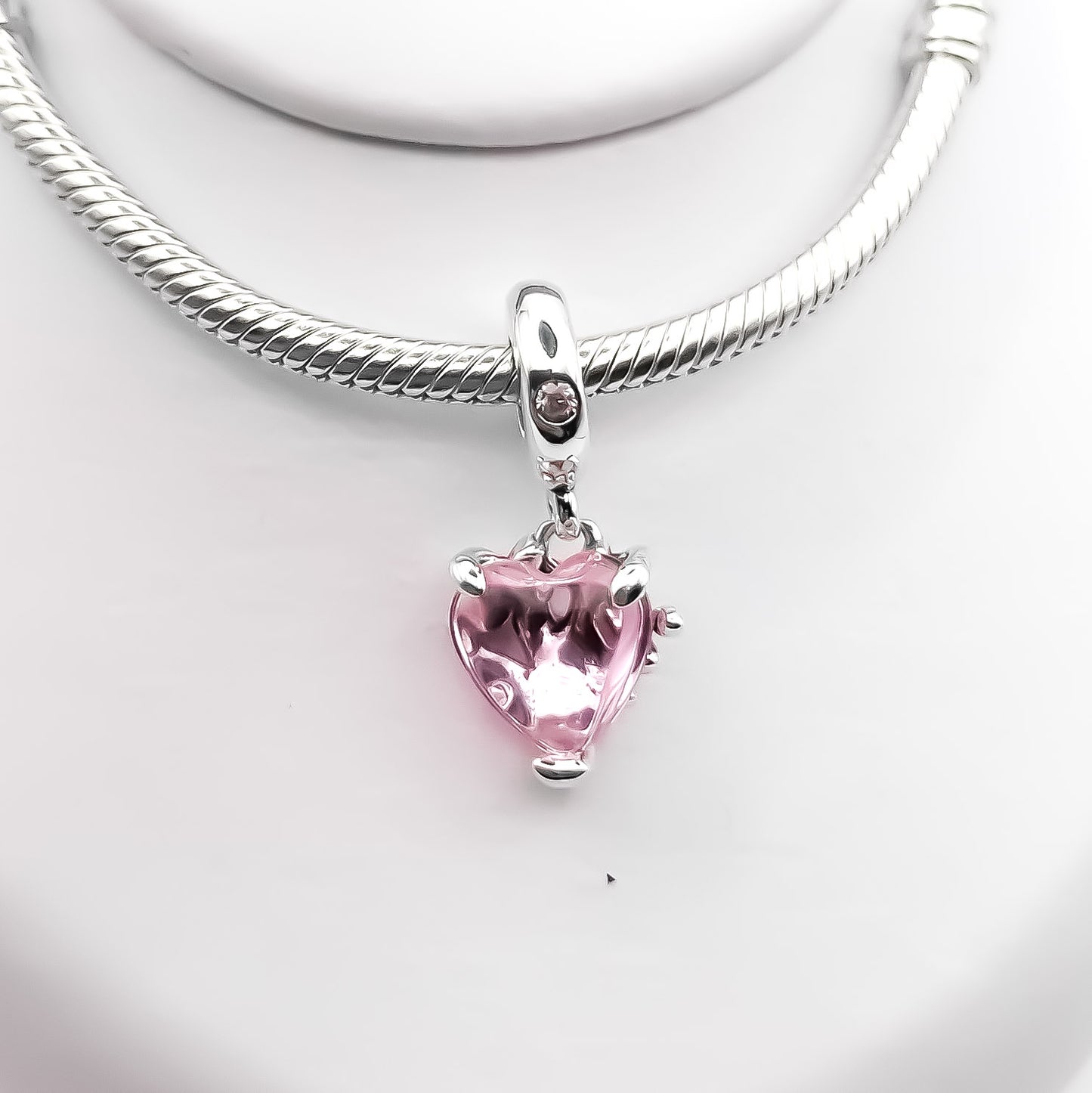 Charm Corazon Arbol Rosa