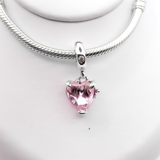 Charm Corazon Arbol Rosa