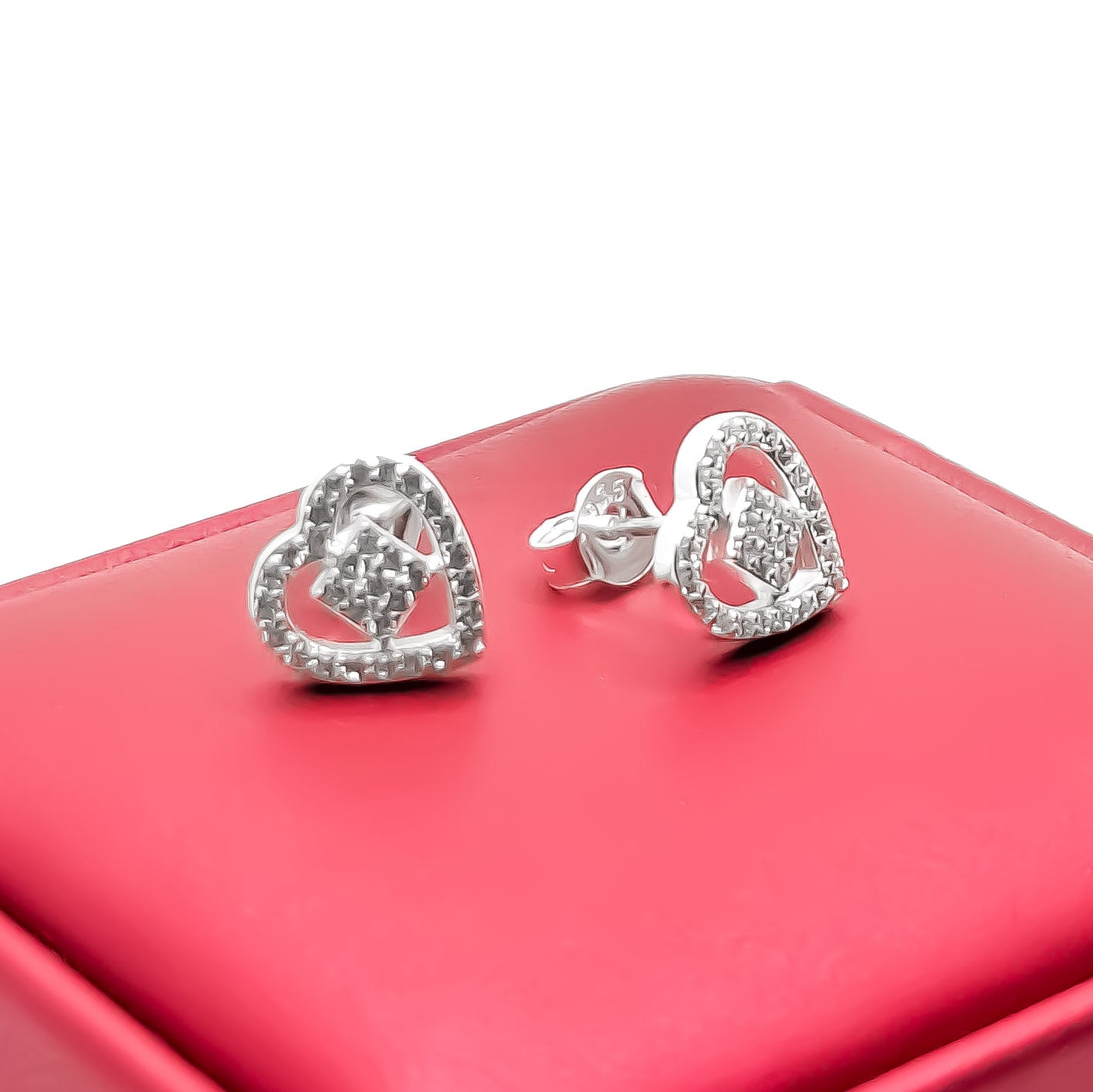 Arete Zirconia Corazon Cuadro