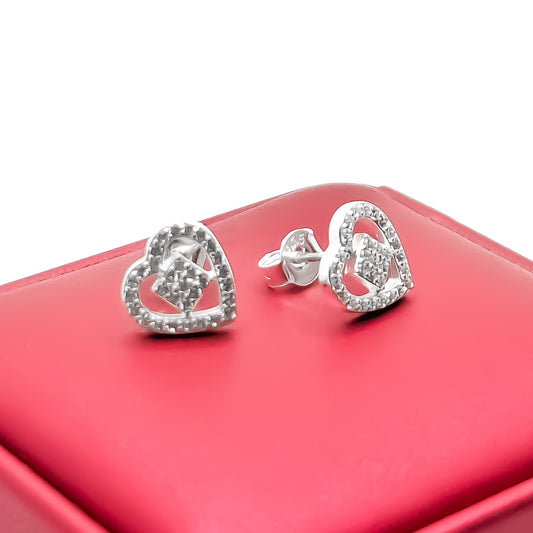 Arete Zirconia Corazon Cuadro