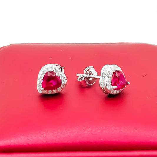 Arete Corazon Rojo