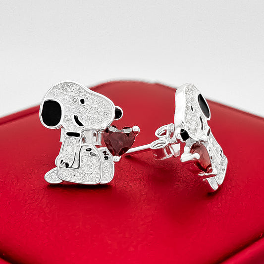 Arete Snoopy Rojo