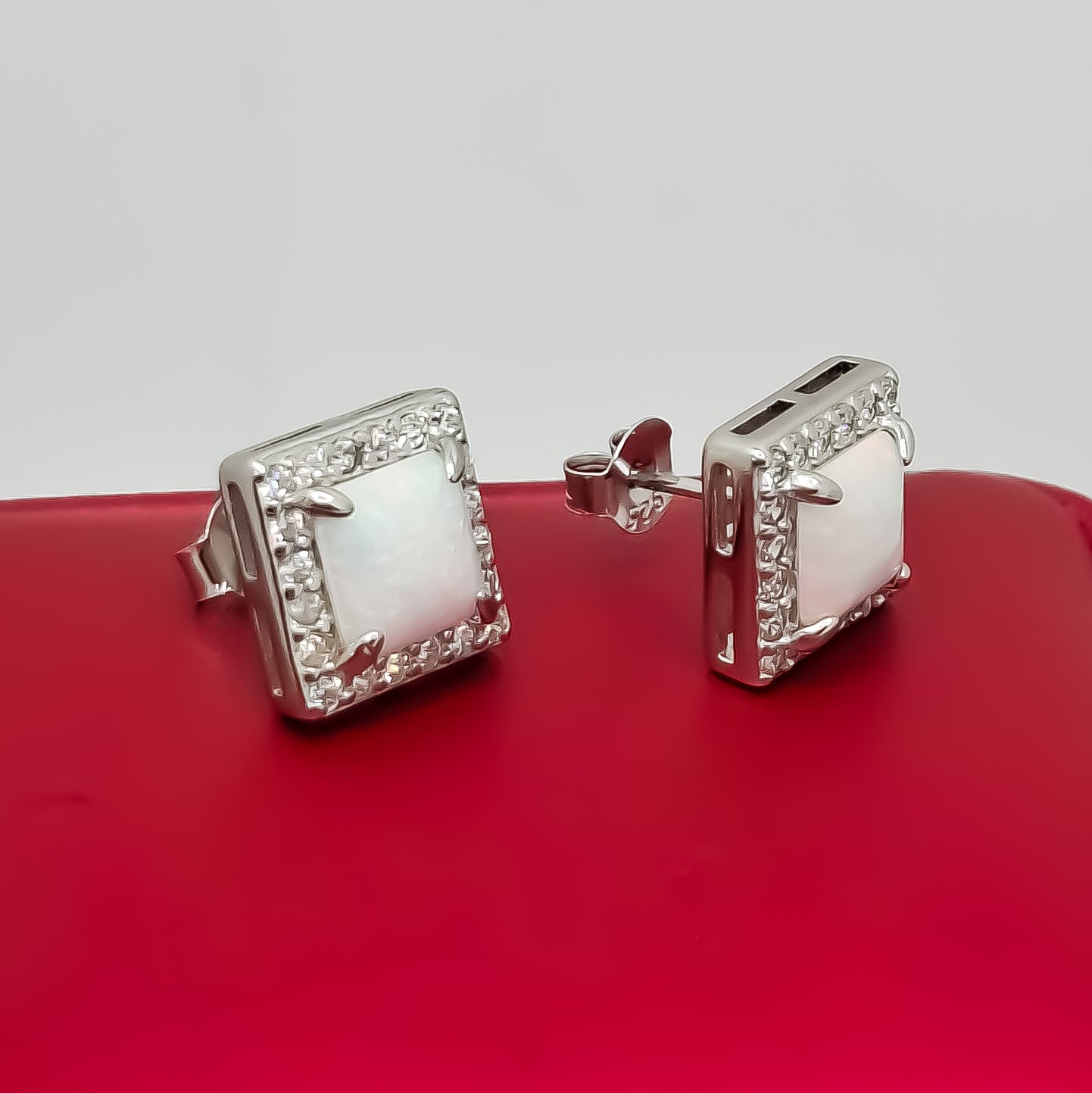 Arete Cuadro Opalo Zirconia