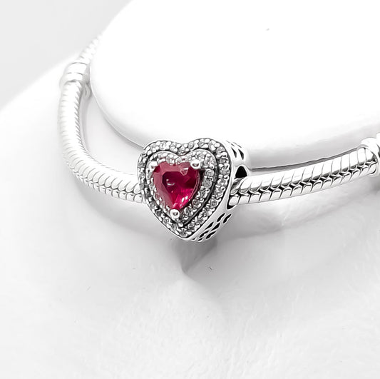 Charm Corazon Rojo Zirconia