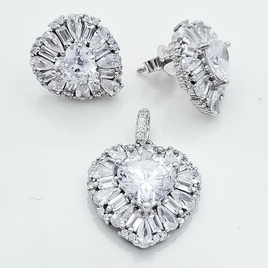 Juego Corazon Zirconia