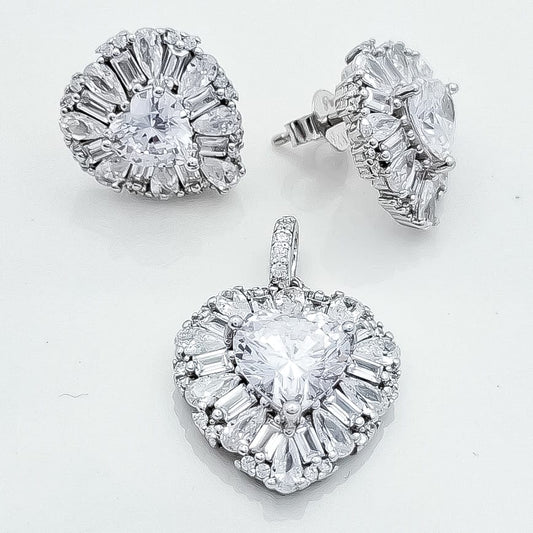 Juego Corazon Zirconia