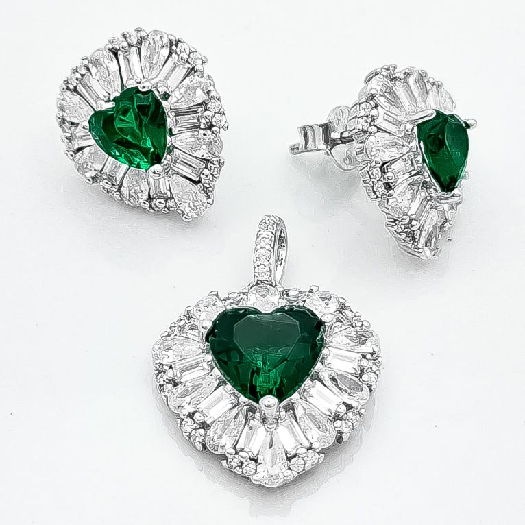 Juego Corazon Zirconia