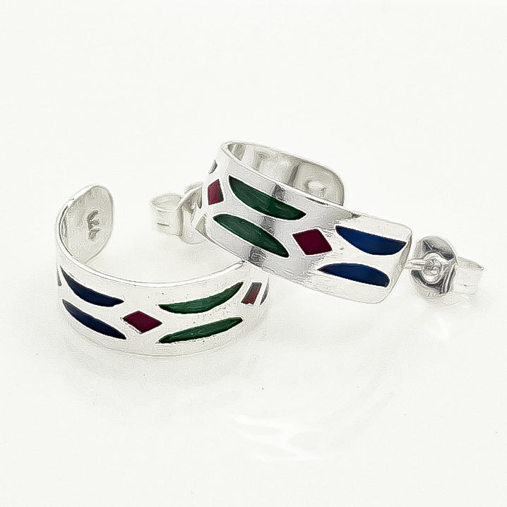 Arracada Linea Punto Esmalte