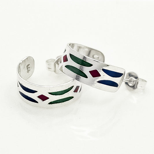 Arracada Linea Punto Esmalte