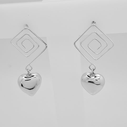 Arete Cuadrado Corazon